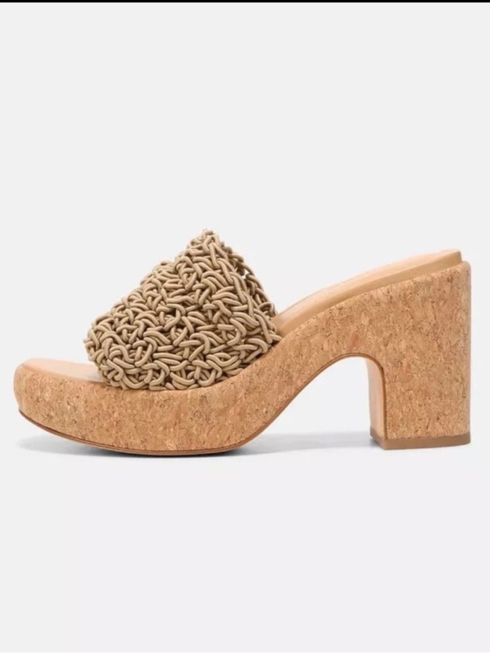 Vince Nicki Crochet Cork Platform Mules